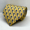 Yellow & Blue Golf-Themed Silk Broad Tie
