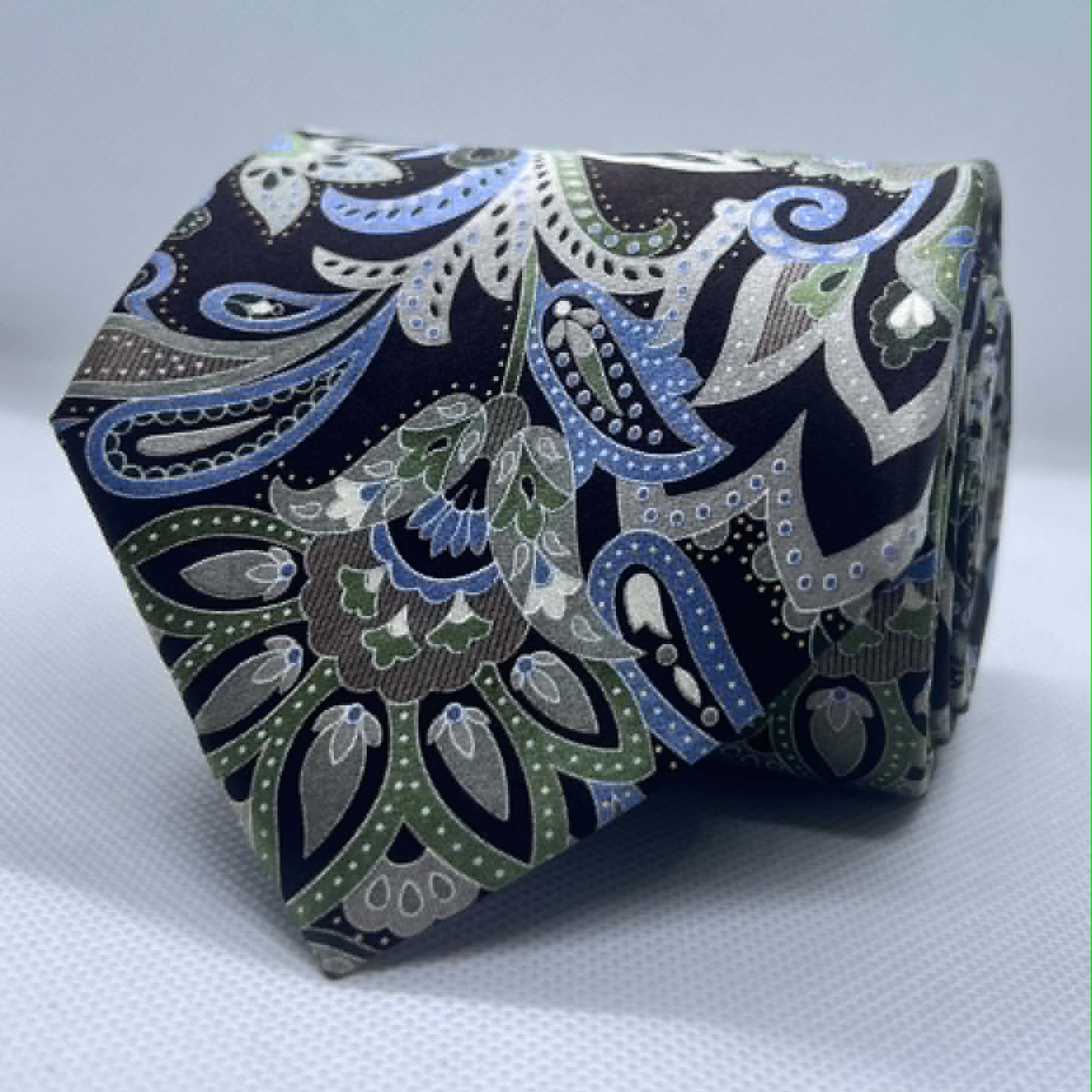 Navy Blue Botanical Paisley Tie