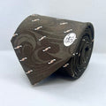 Dark Brown Printed Polyester Tie