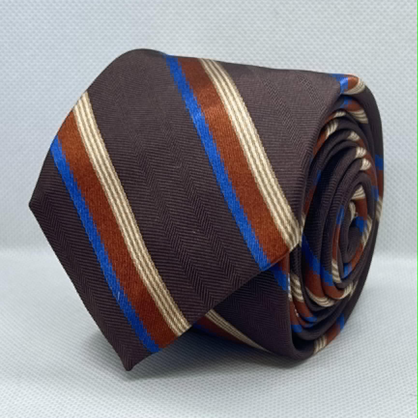 Espresso Rust Stripe Silk Tie