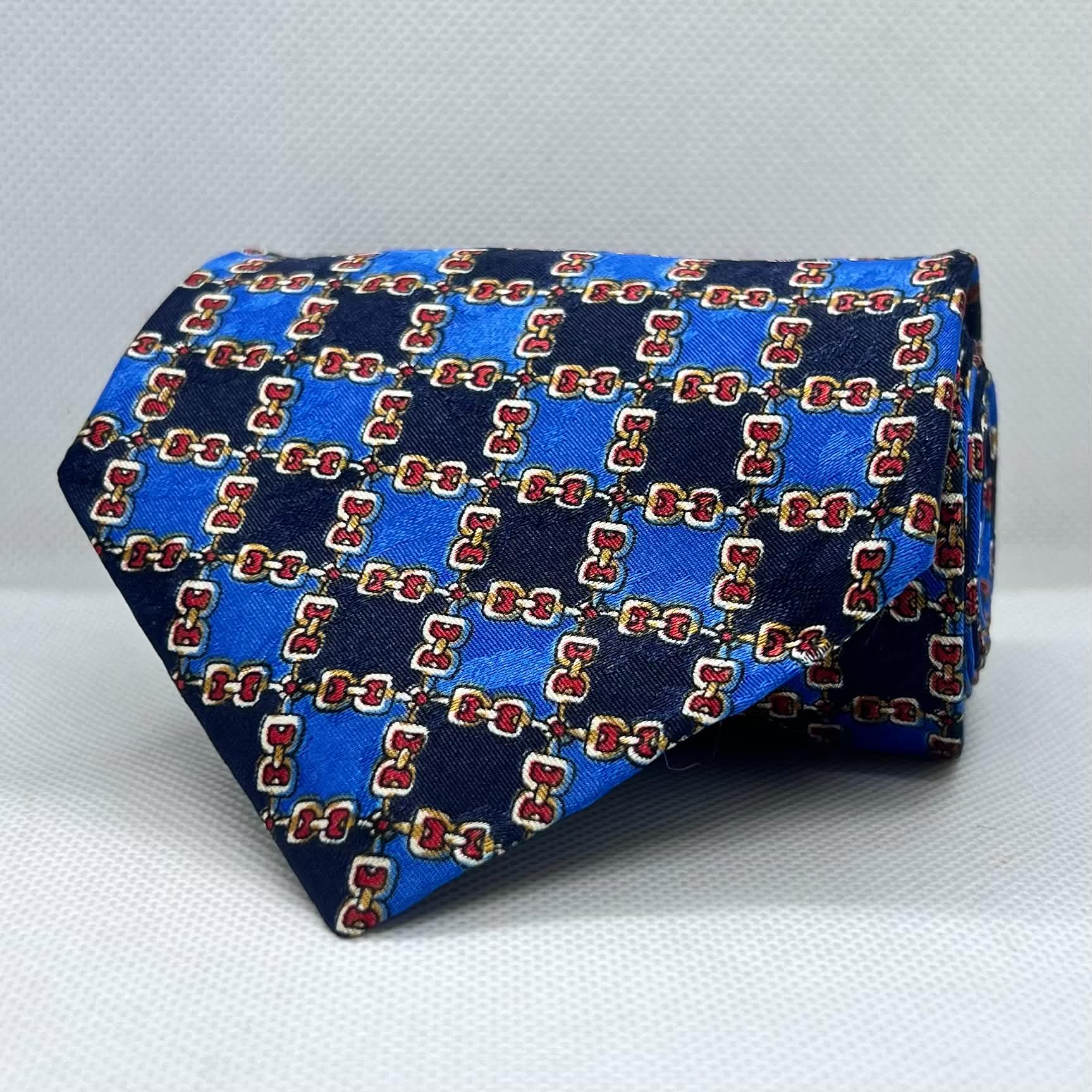Navy Blue Geometric Broad Polyester Tie