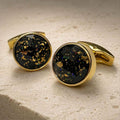 Black Galaxy Stone Gold Cufflinks