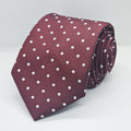 100% Polyester Maroon Dot Tie