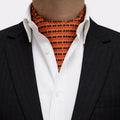 Amber Orange Spade Print Border Cravat