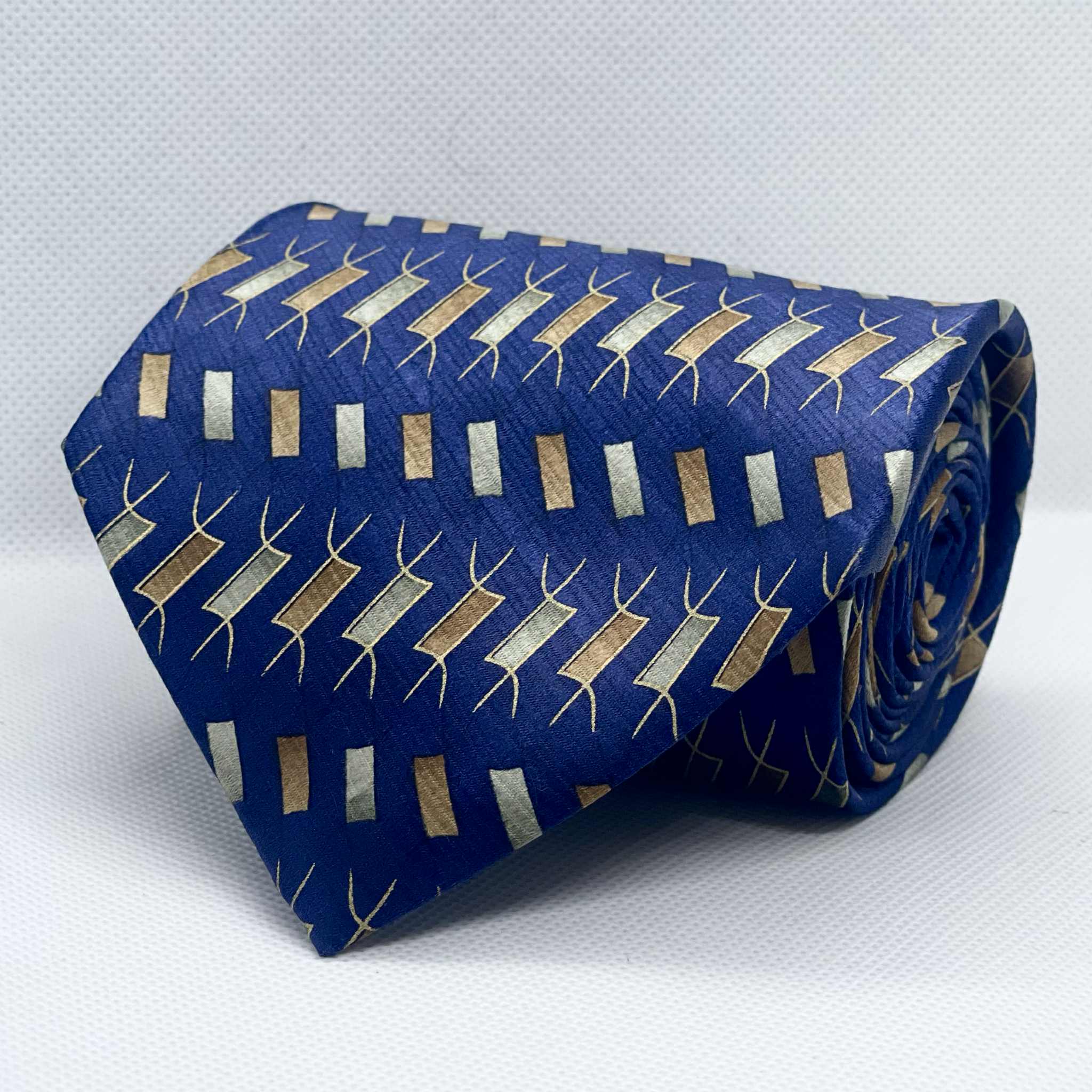 Riviera Stripe Silk Broad Tie