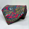Crimson & Sapphire Paisley Silk Broad Tie