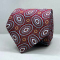 Red Base Blue Circular Polyester Tie