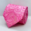 Rose Pink Paisley Polyester Tie