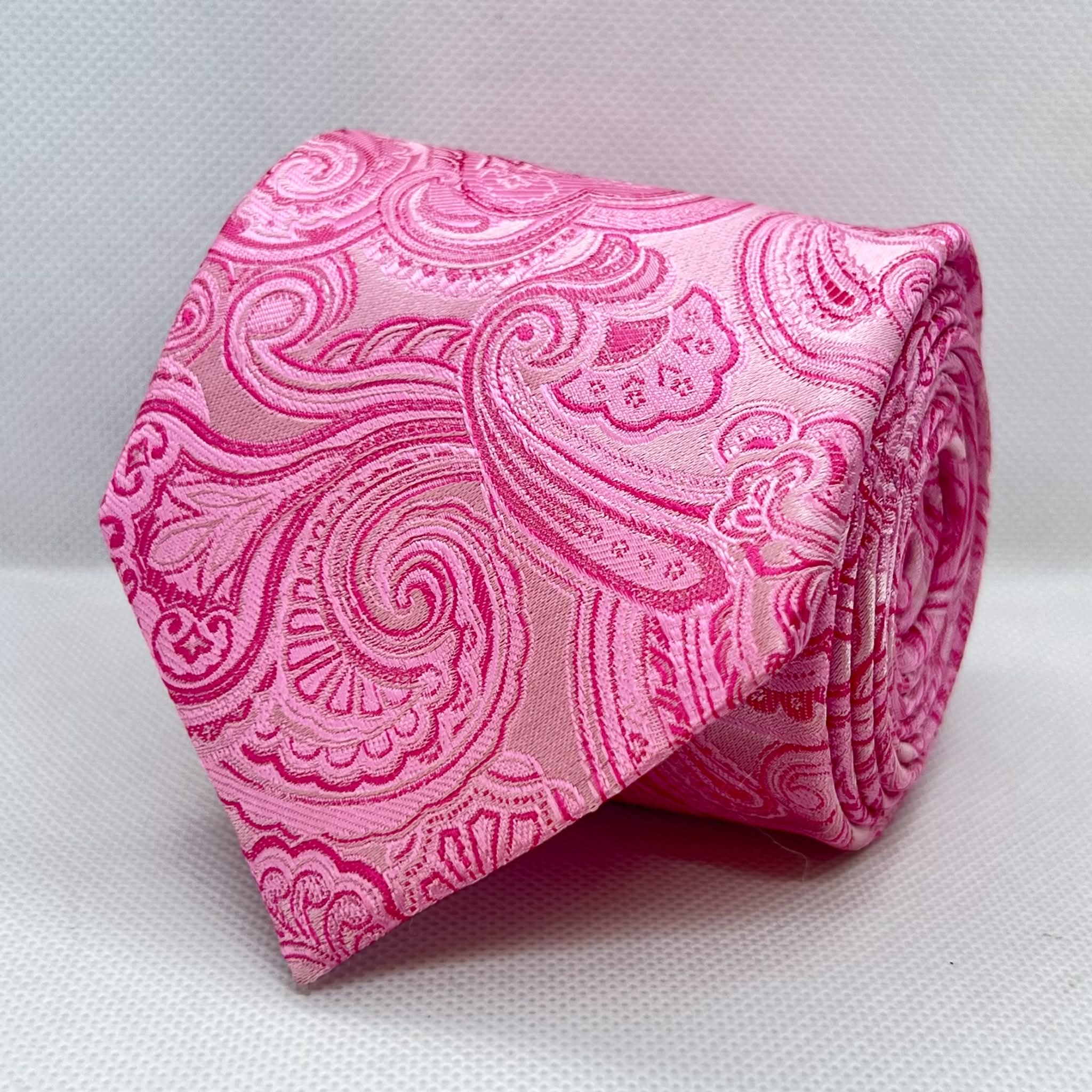 Rose Pink Paisley Polyester Tie