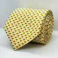 White Floral Dot Pattern Polyester Tie