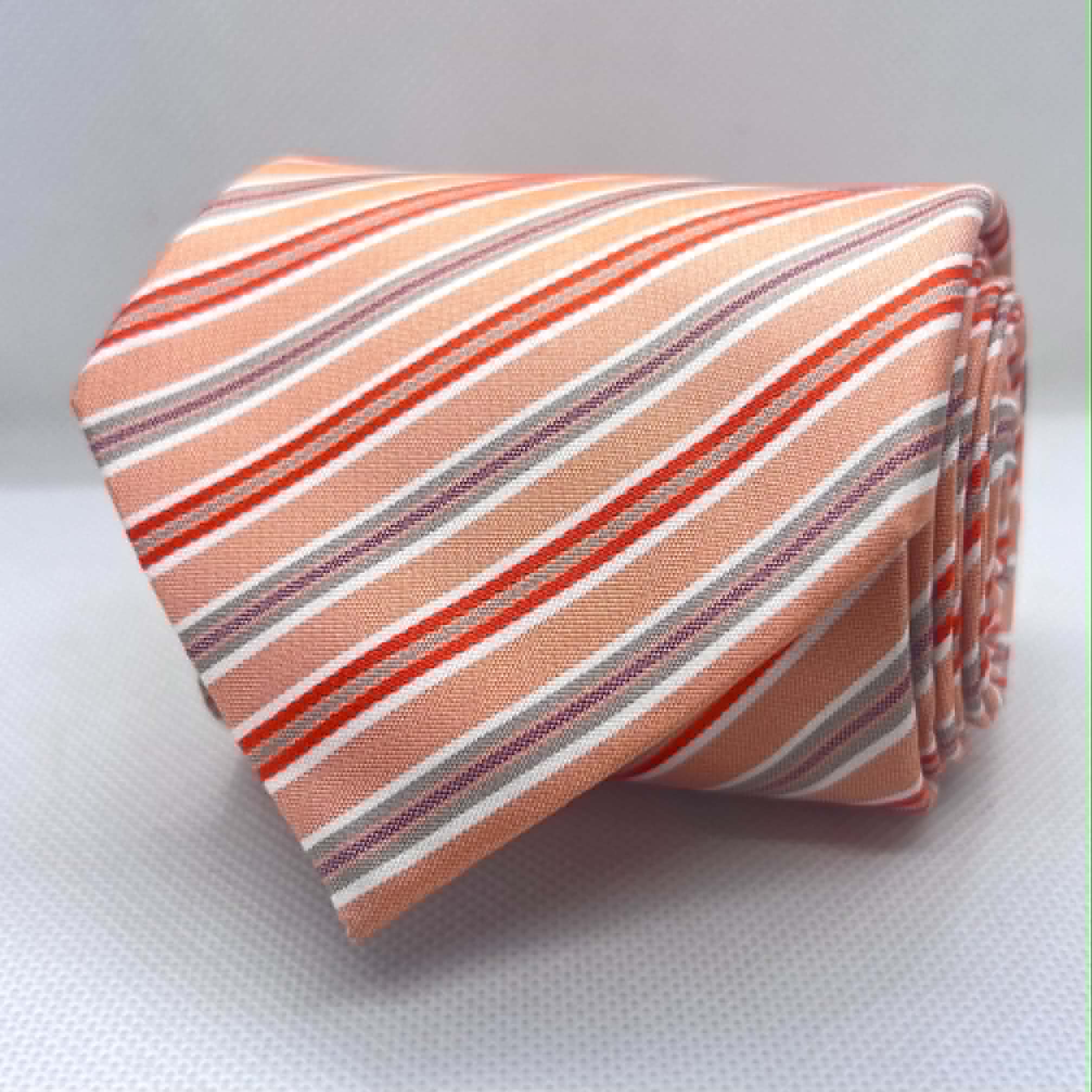 Peach & Coral Multi-Stripe Silk Tie
