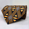 Bronze Artisan Geometric Silk Broad Tie