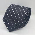 100% Polyester Black White Polka Dot Tie