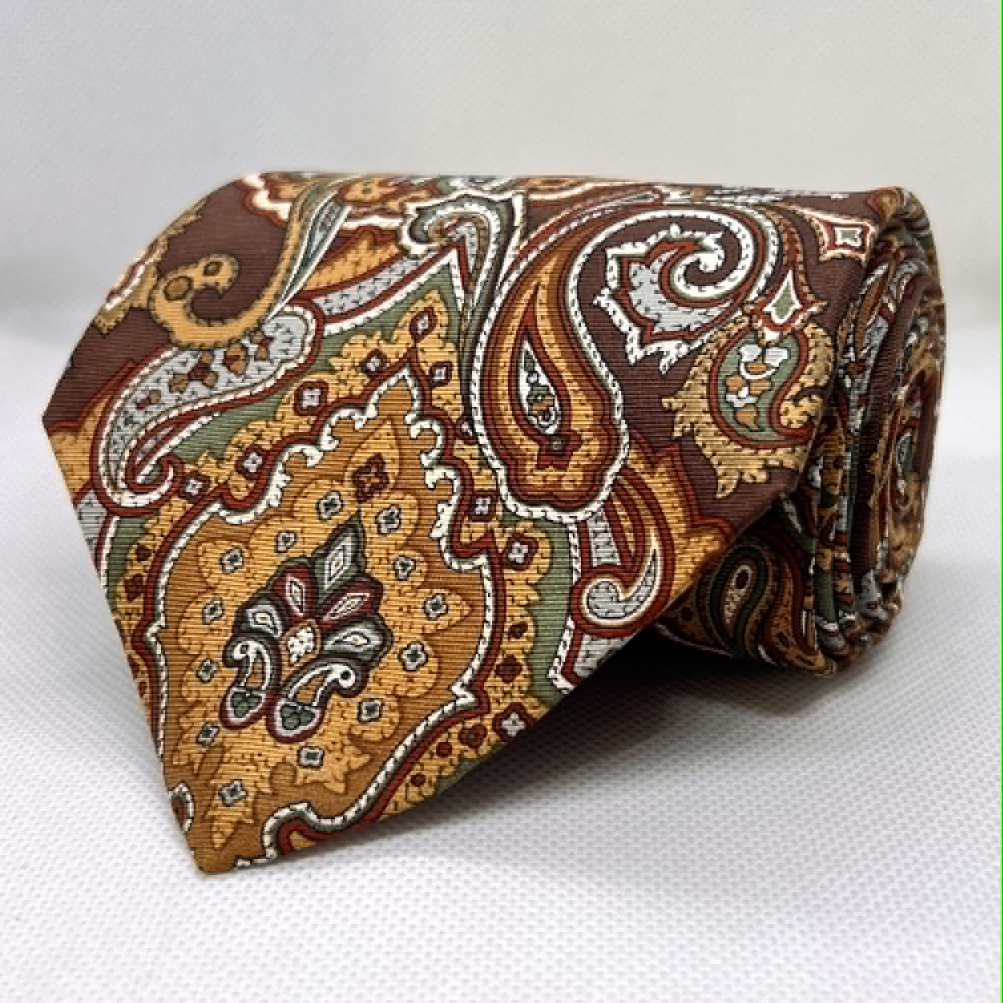 Vintage Walnut Paisley Silk Broad Tie