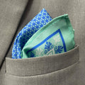 14 by 14 inches Royal Blue Floral Pocket Square