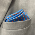 14 by 14 inches Sapphire Motif Classic Pocket Square (Blue)