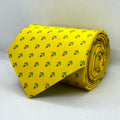 Yellow Tie with Small Teal Motifs Polyester Tie