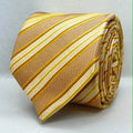 Golden Champagne Stripe Silk Tie