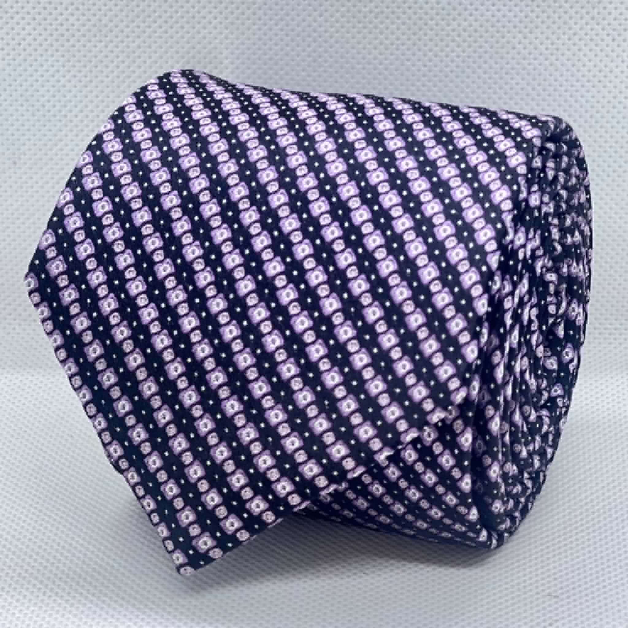 Midnight Lavender Dotline Silk Tie