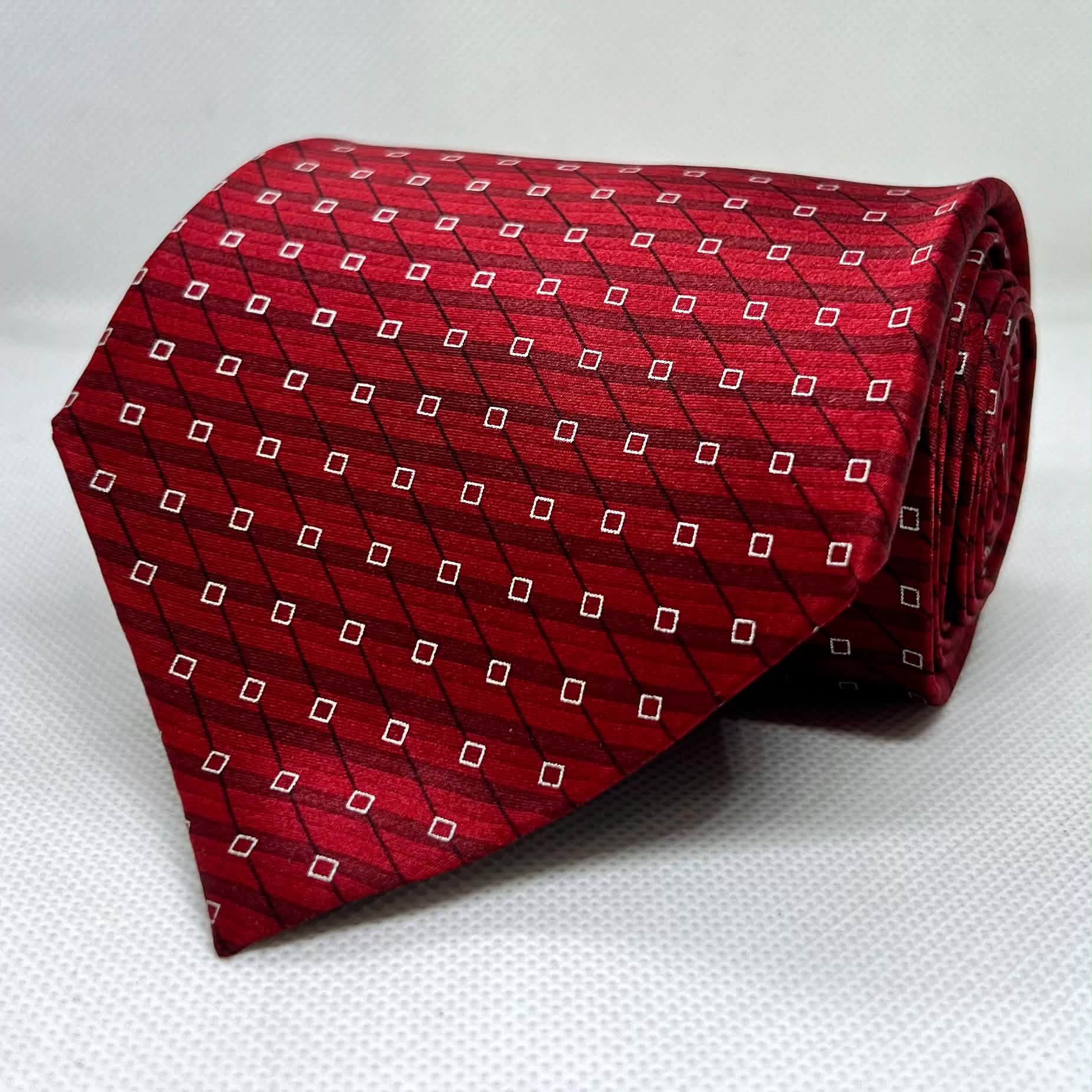 Ruby Matrix Red Designer Silk Necktie