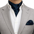 Black Green Cravat Pocket Square set