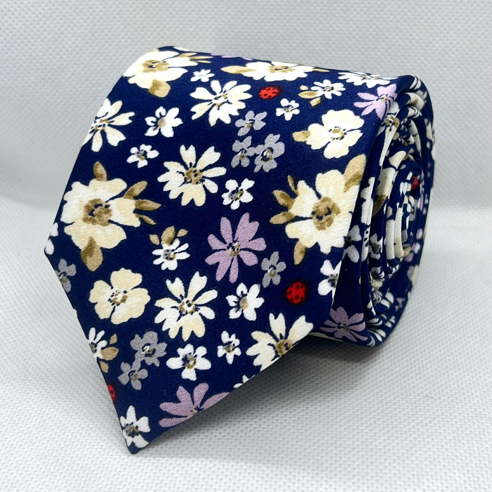 100% Microfiber Vibrant multi color Floral Pattern Premium Tie