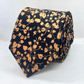 100% Microfiber Black and Brown Floral Pattern Premium Tie