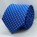 Royal Blue Oval Dot Pattern Microfiber Tie
