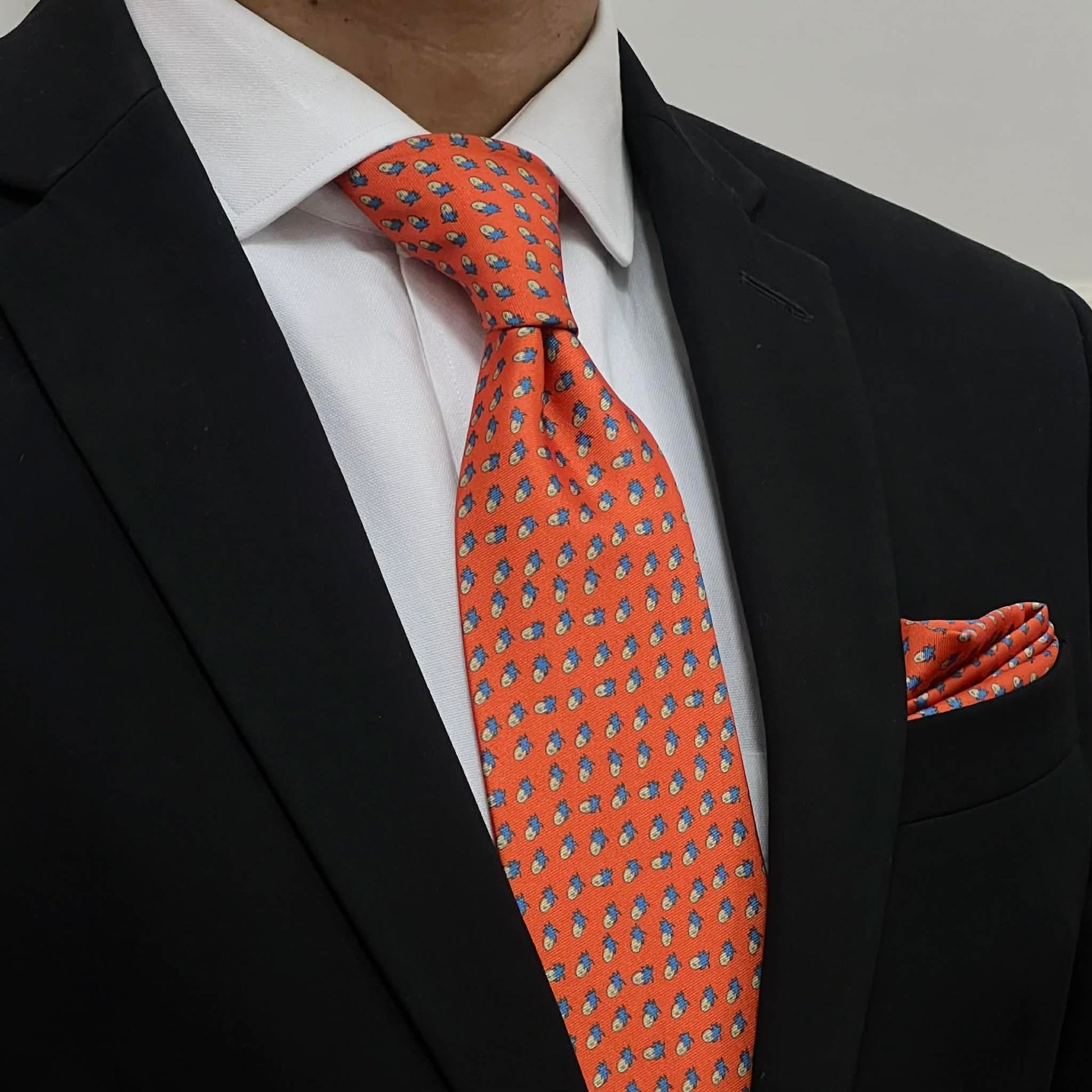 Rust Royal Swirl Tie and Pocket Square Set