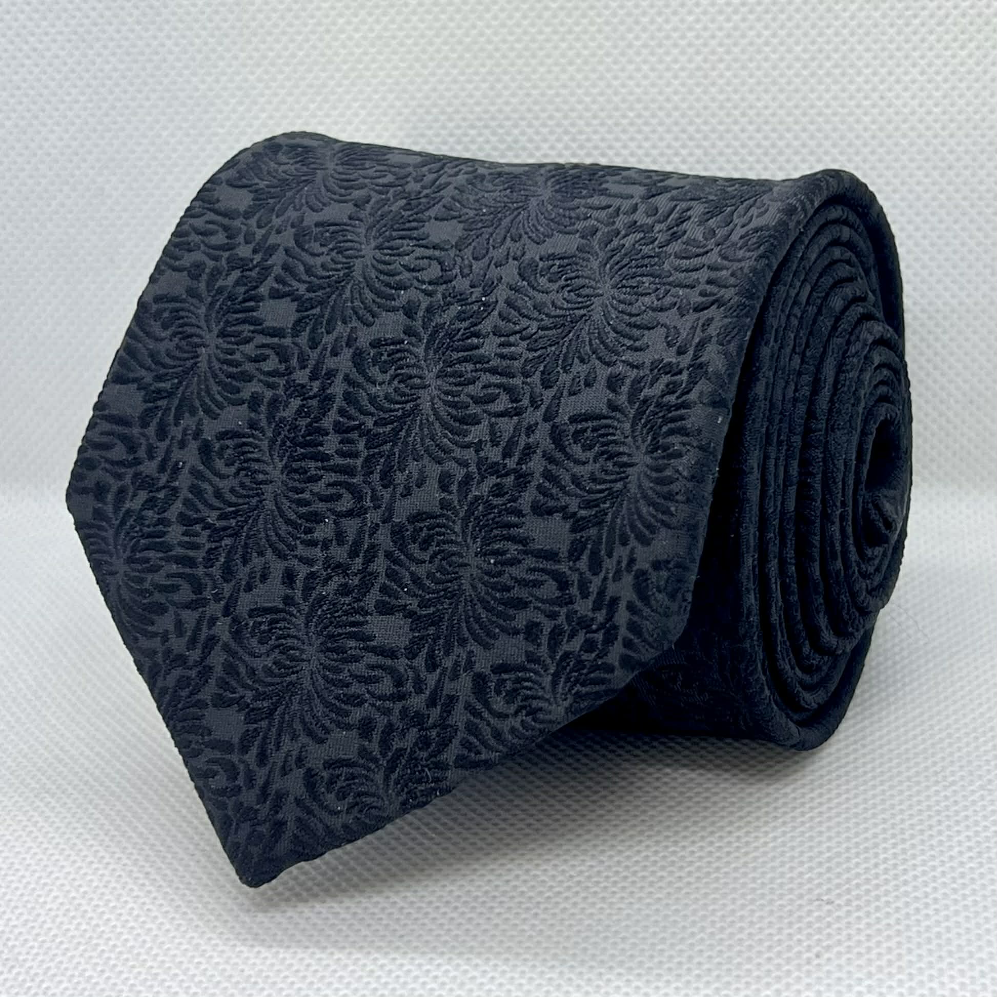 Black Paisley Polyester Tie