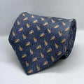Slate Blue Oval Motif Men’s Tie