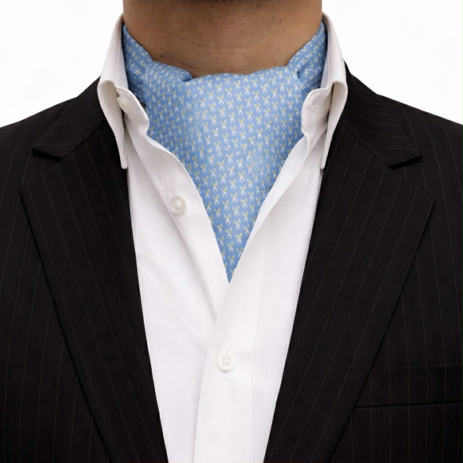 Sky Blue Bunny Pattern Cravat
