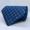 Blue Base Motif Broad Silk Tie