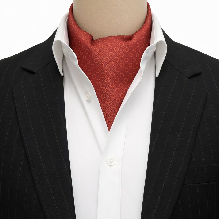 Burgundy & Gold Crescent Loop Cravat
