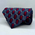 Grey and Maroon Broad Silk Tie