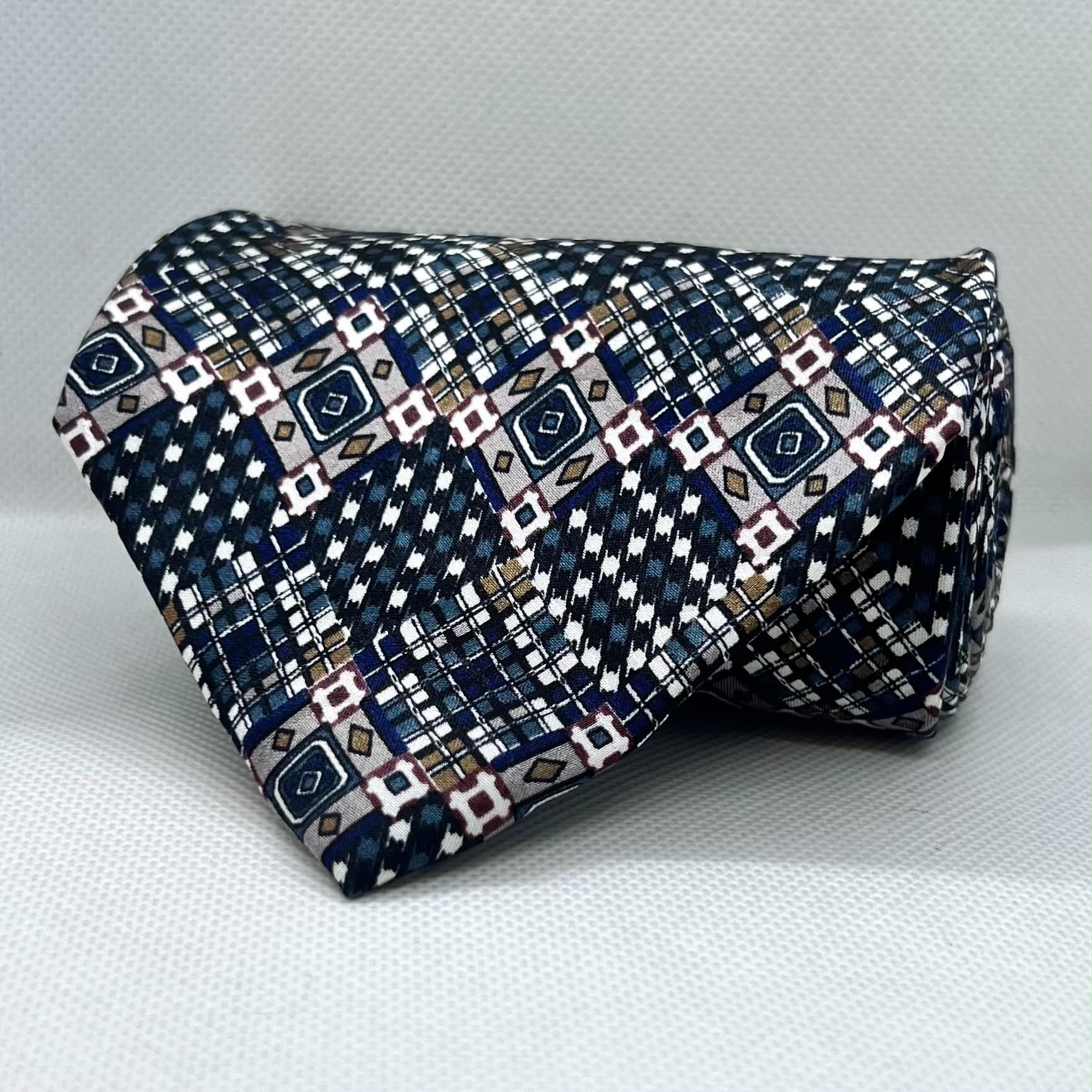Emerald Black and White Dot Silk Broad Tie
