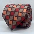 Vintage Bordeaux Diamond Grid Silk Tie