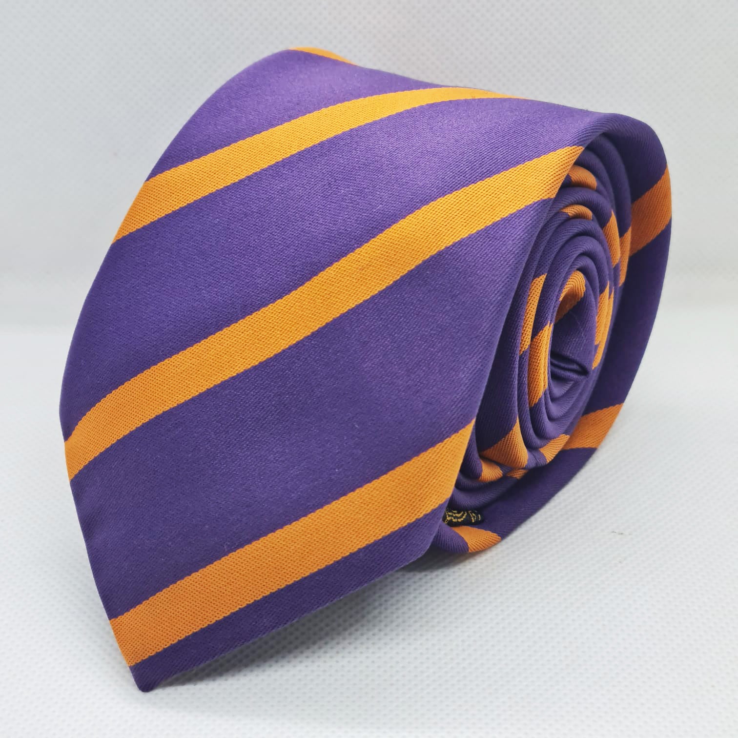 100% Polyester Purple Orange Striped Tie