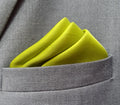 13 by 13 inches Neon Green Silk Pocket Square