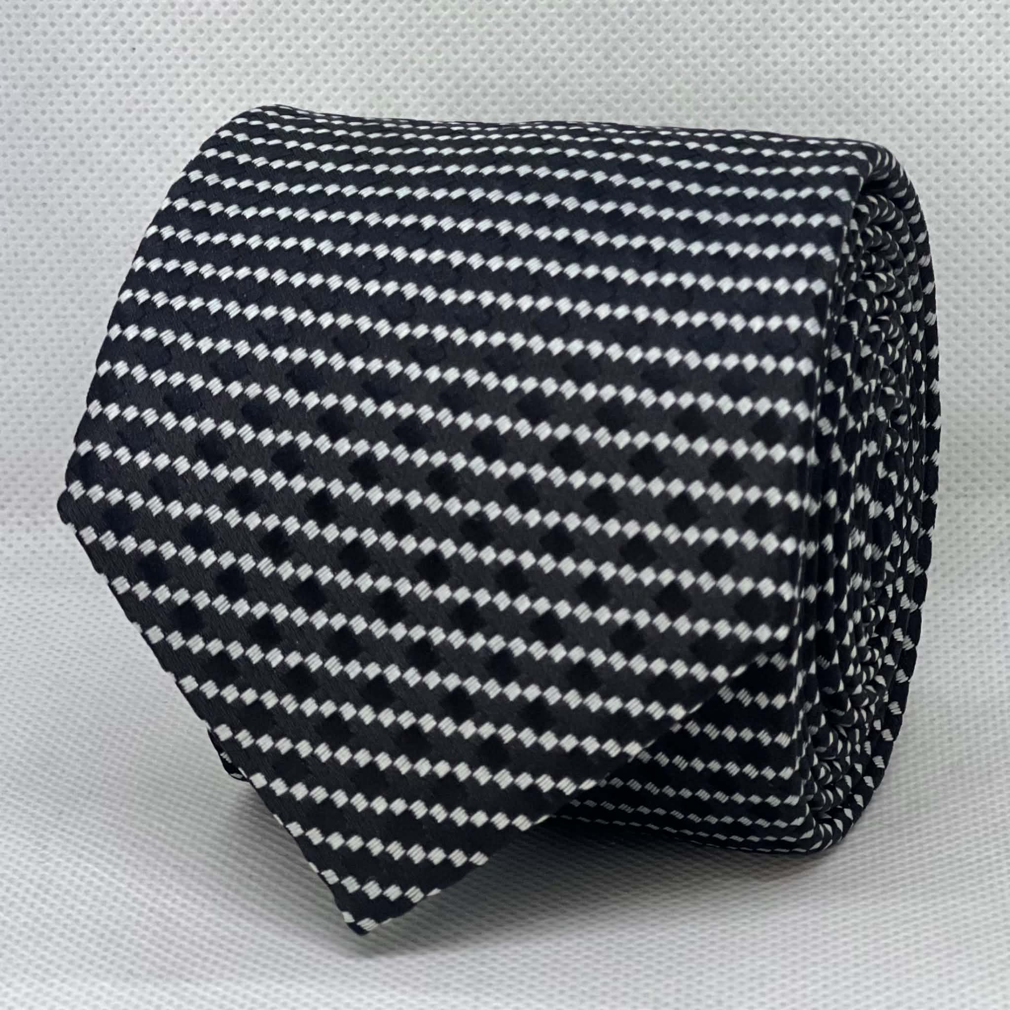 Midnight Navy Diamond Weave  Silk Tie