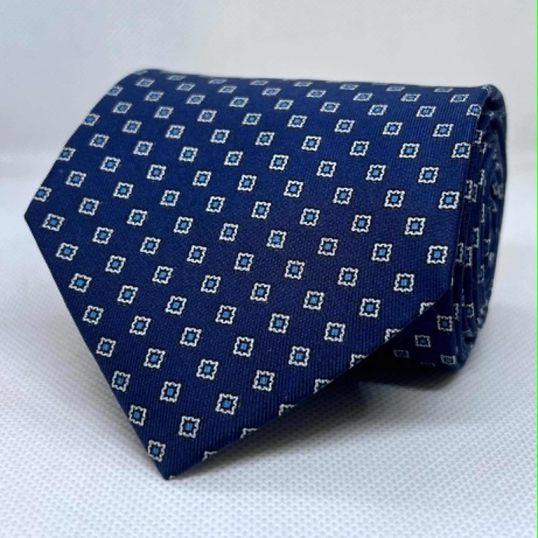 Blue Base Geometric Silk Tie