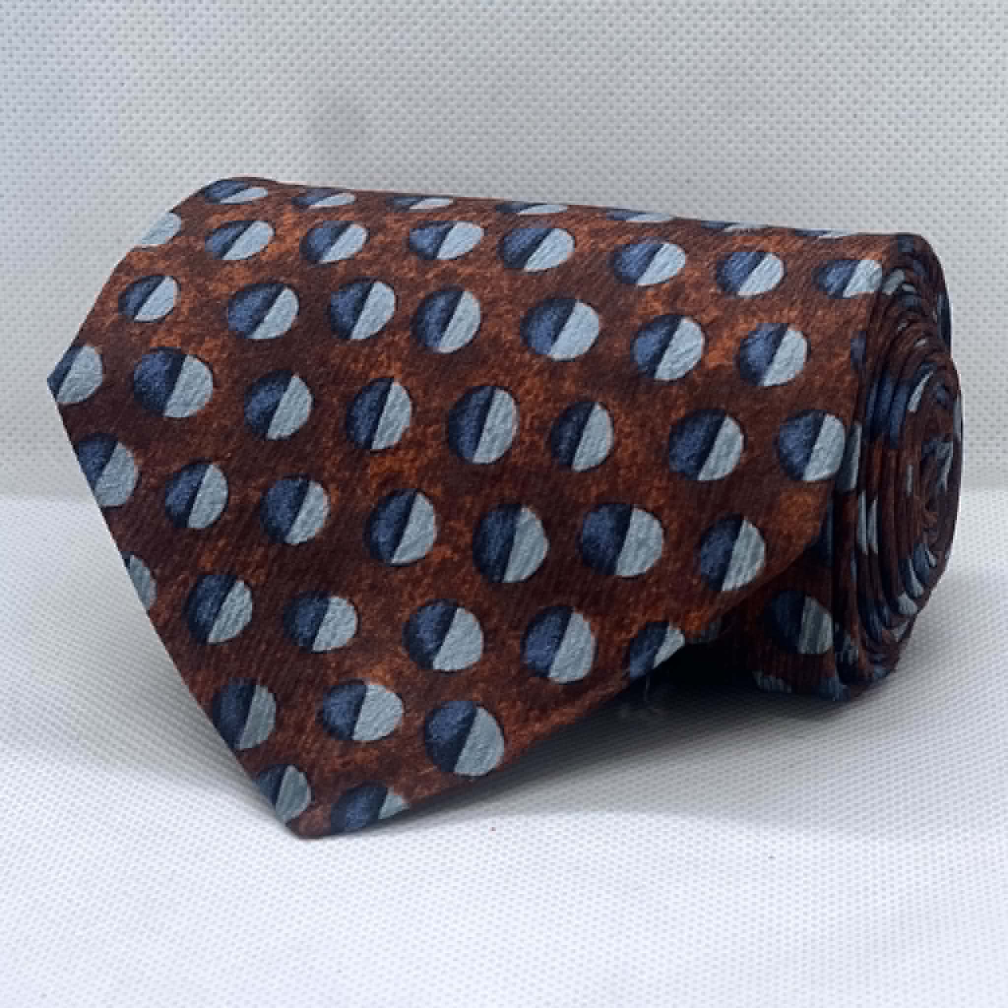 Rustic Mocha Sky Polka Silk Broad Tie