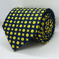 Golden Yellow with Navy Micro Polyester Tie