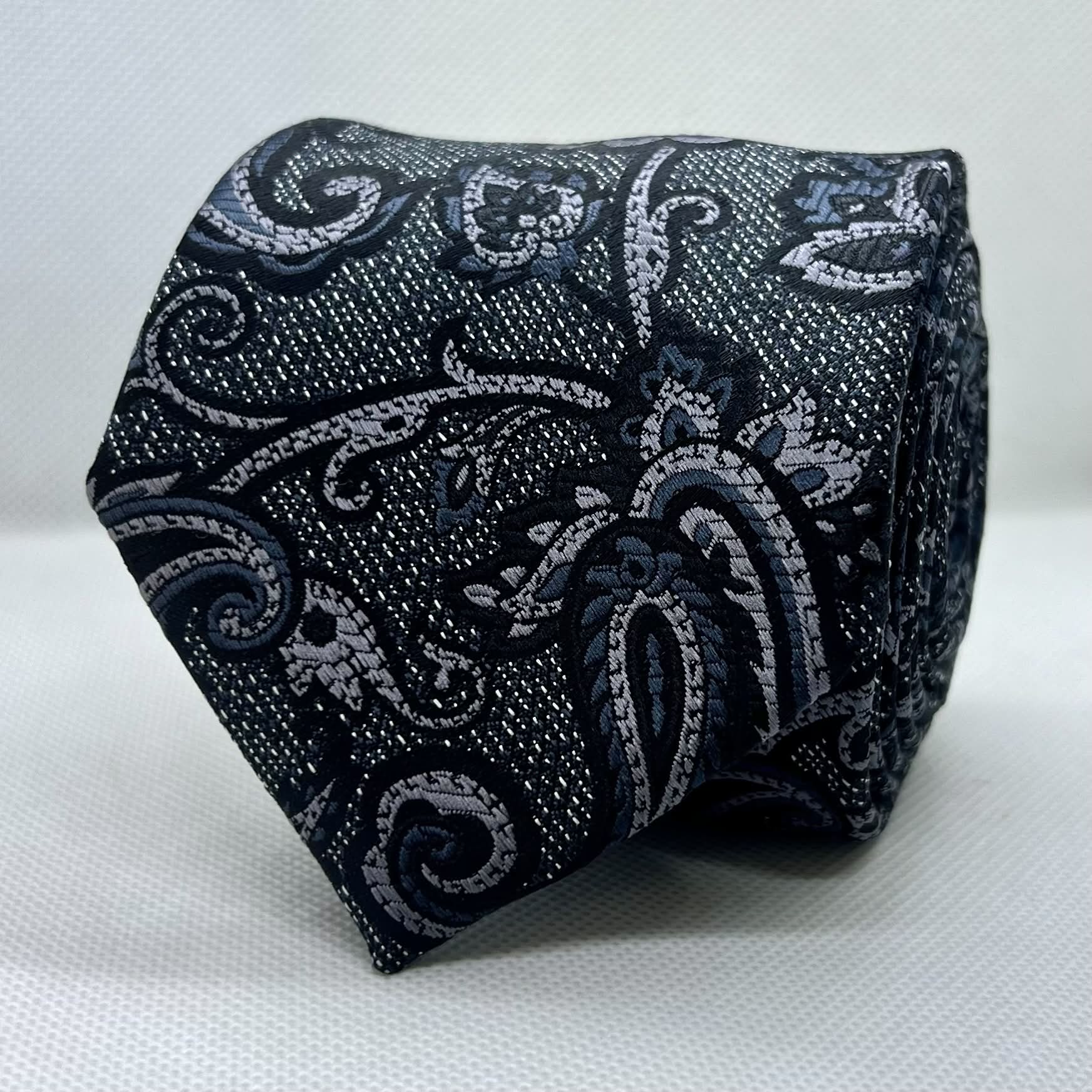 Black Paisley Polyester Tie