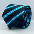 Midnight Aqua Diagonal Silk Tie