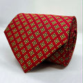 Ruby Gold Geometric Silk Tie