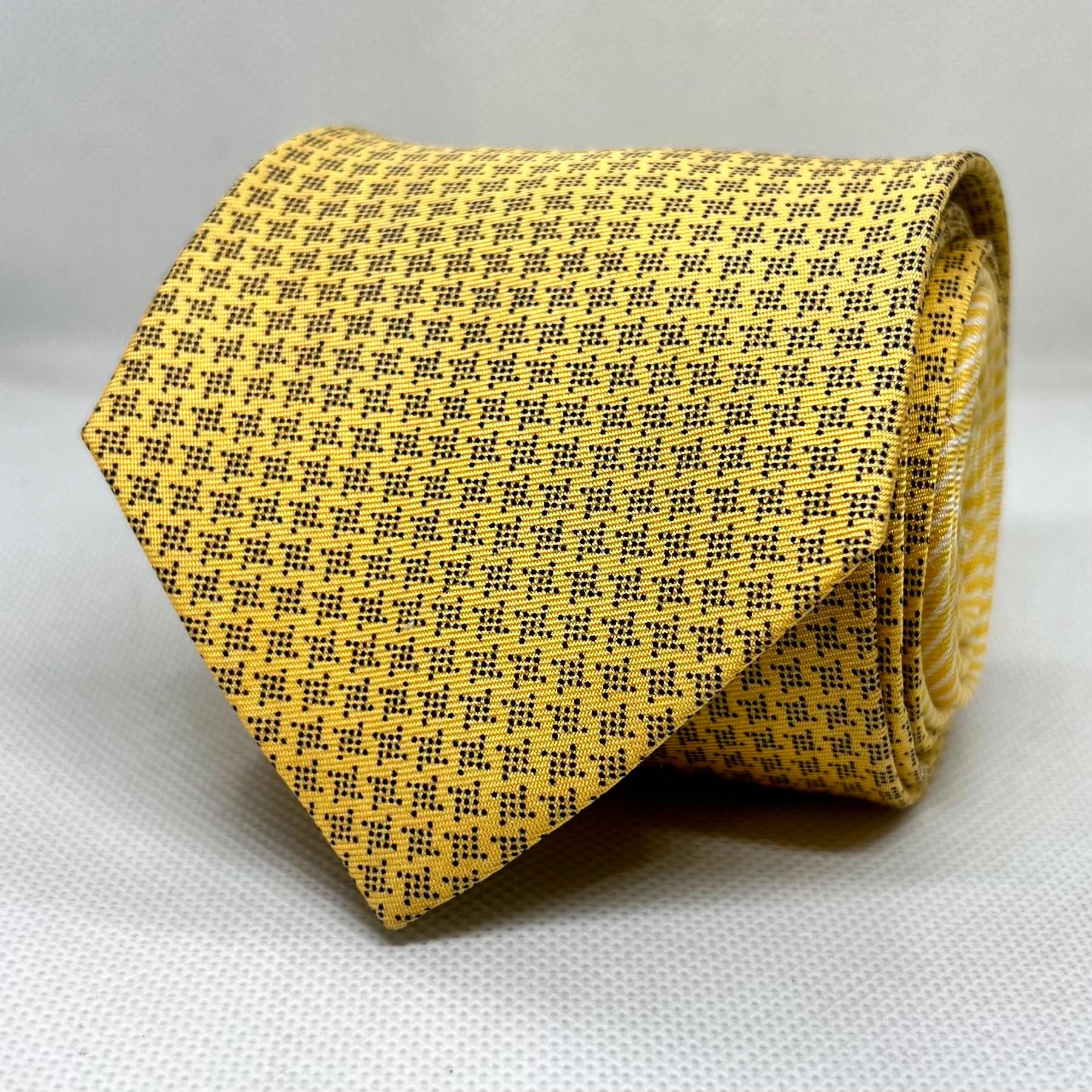 Sunburst Yellow Micro Pattern Silk Tie