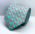 Sky Blue Mini Floral Polyester Tie