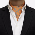 Amber Orange & Navy Micro Motif Cravat