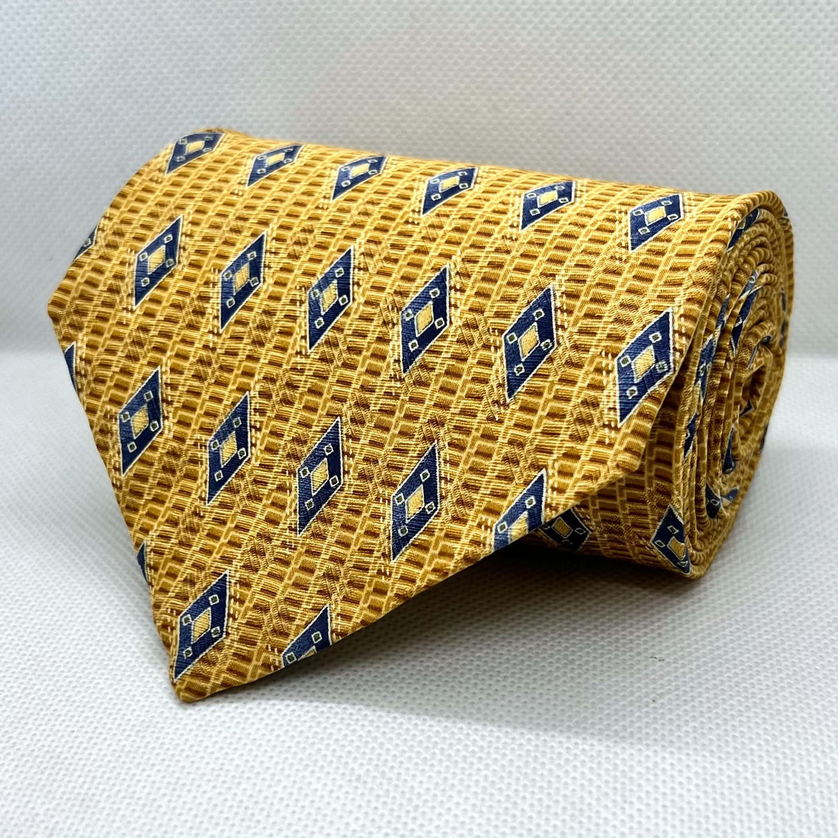 Yellow Base Daimond Broad Silk Tie